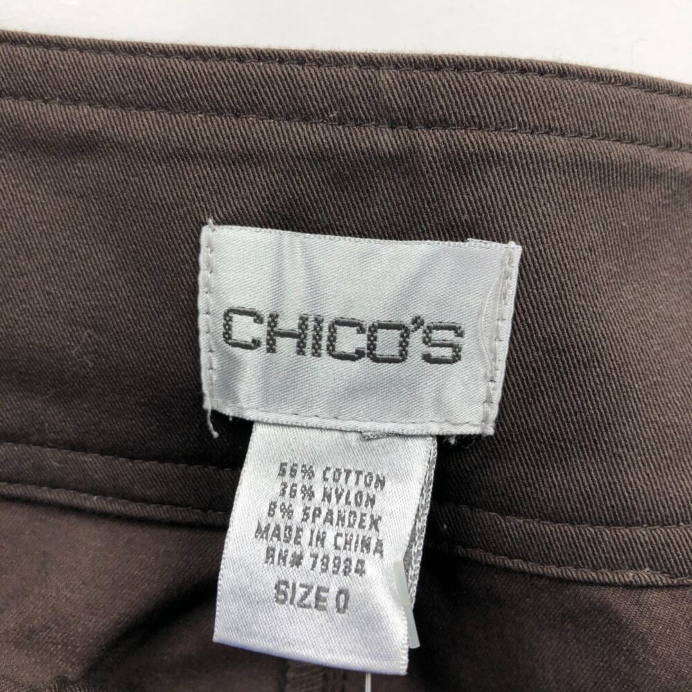 Chico's Apprentice NEW 0 (Fit 28.5W 30L) Mid Rise Straight Trouser Pants Brown - Picture 11 of 11